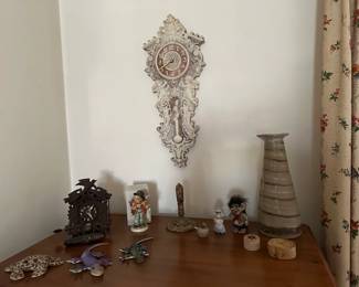 Cherub Wall Clock, Small Cuckoo Clock, Vase, Hummel