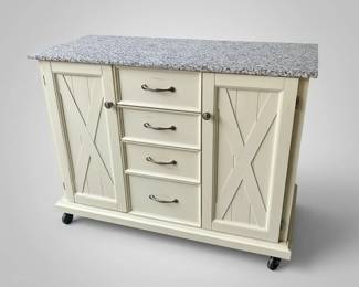 Farmhouse Style Kitchen Island with Granite Top
