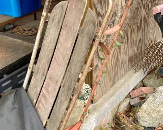 Vintage Metal and Wood Sled
