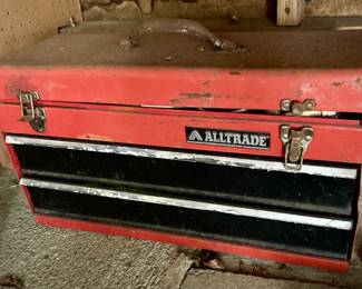 Alltrade Red Metal Toolbox with Two Drawers