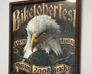 Framed "Biketoberfest 16th Annual Dayton Beach 2008" Poster
