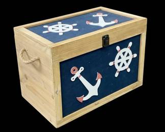 Nautical Themed Wooden Storage Chest