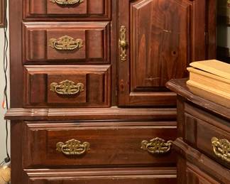 Vintage Cherry Wood Armoire Dresser