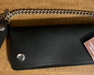 Black Canyon Outfitters Leather Biker Wallet with Chain