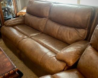 Brown Leather Recliner and Sofa Set