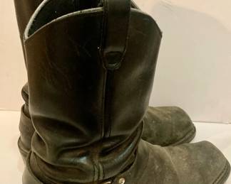 Men's Motorcycle Boots with Eagle Embellishment