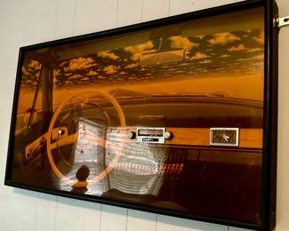 DAPY Paris  mid-century Cadillac dashboard Poster with an AM/FM radio Clock