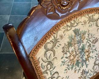 Antique Rose Carved Folding Rocking Chair