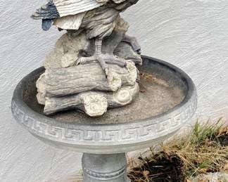 Eagle Statue and Bird Bath