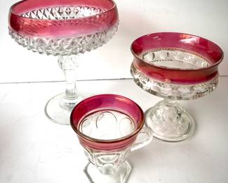 Victorian Cranberry Glass Set