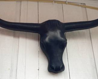 Black Steer Horns Wall Mount