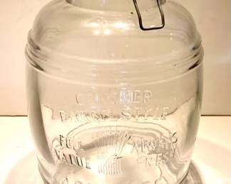 Vintage 4 Quart "Cracker Barrel Style" Glass Jar with Bail Lid