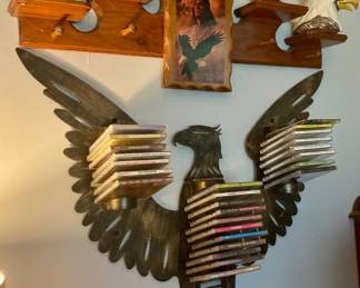 Metal Eagle Wall Shelf with CD Storage