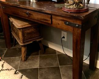 Vintage Wooden Console Table with Drawer