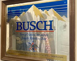 Vintage Busch Beer Mirror