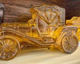 Avon Packard Roadster and Stanley Steamer cologne bottles