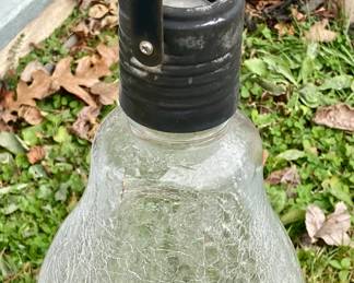 Crackle Glass Light Bulb Garden Lantern