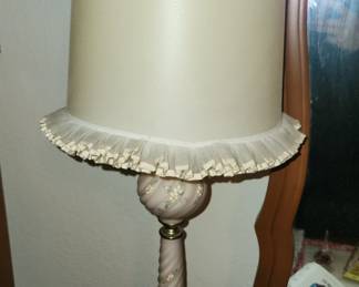 Qty 2 vintage painted lamps