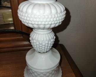 Qty 2 vintage hobnail lamps