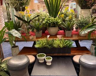 Antique 1960's feet, Minotti Table, Custom Live Edge Dining Table, Amazing Floral