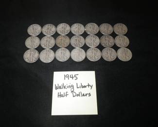 1945 Walking Liberty Half Dollars