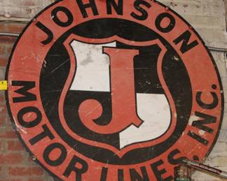 Johnson Motor Lines Inc. Metal Sign 4' diameter