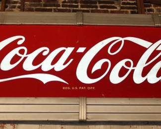 Vintage Coca - Cola Sign approx 4.5' x 9'8" Coke