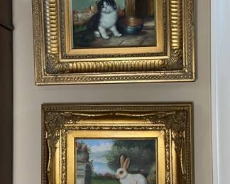 Ornately Framed And Signed Oil Paintings By “Drake” And “Mickey”