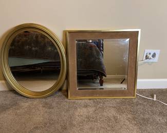 Gold Tone Mirror Pair