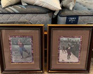 Framed Humorous Vintage Style Golf Print Pair