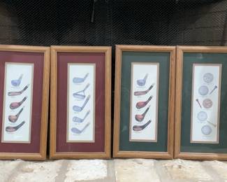 Framed Vintage Golf Prints