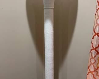 MCM Frosted Lucite Torchiere Floor Lamp/Plastic Shade With Goldtone Rim