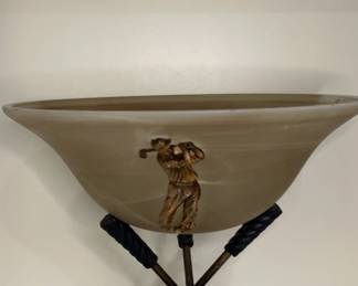 Golf Themed Bowl With Golf Stand