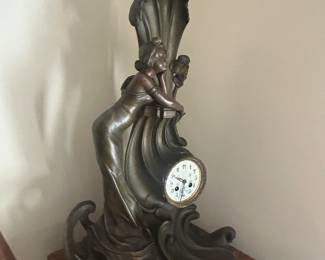Art Nouveau Bronze Clock