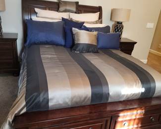 Ashley's Rustic Brown Porter Collection Sleigh Bed