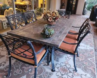(Available for presale) Patio Table and 6 Chairs