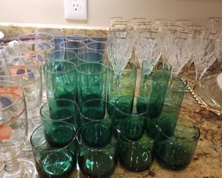 Emerald Green Glass Set