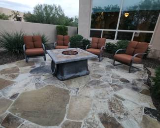 4 Patio Chairs with Cushions