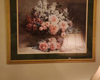 Pauline Casper’s Lilac and Peonies with Irises framed