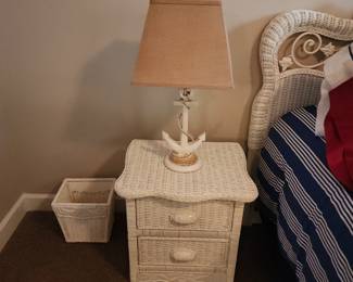 Pier One Wicker Rattan Nightstand Jamaica Collection Two Drawer