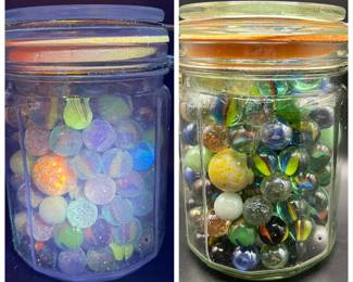 Stash of Old Glass Marbles — Uranium Glass & Ultraviolet Glow