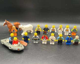 (16) LEGO People Figures Plus Horse, Boat & Polar Bear
