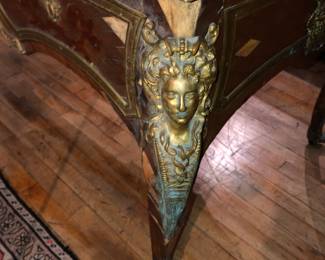 Antique French desk with bronze mounts, needing restoration NOW $1000
