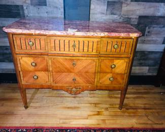 French inlaid marble top 