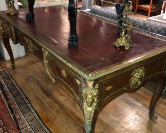 Antique French desk with bronze mounts, needing restoration NOW $1000