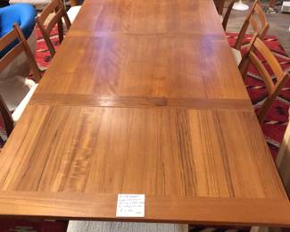 Danish Teak refractory dining room table & 8 chairs now $1200