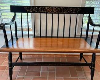 Vintage Hitchcock Deacon's Bench