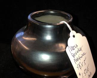 Maria Martinez Poveka San Ildefonso black ware pottery bowl 