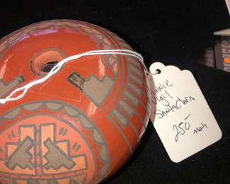 Minnie Virgil Santa Clara red ware pottery bowl 