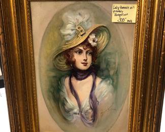 Hungarian portrait oil on panel of a beautiful lady